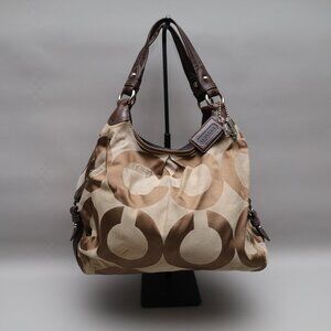 Coach 2009 Op Art Canvas Hobo